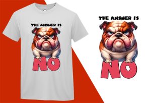 Answer is No Funny Dog Sarcastic Humor Black T-shirt Mockup Plus Size Shirts