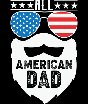 Beard Sunglasses Fathers Day All American 4th July Patriotic-99695782 Plus Size Shirts