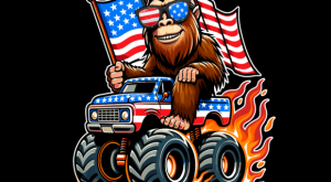 Bigfoot Driving Monster Truck T-shirt 93308331 2 Plus Size Shirts