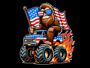 Bigfoot Driving Monster Truck T-shirt 93308331 2 Plus Size Shirts