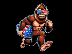 Bigfoot Holding American Football T-shirt 93309108 2 Plus Size Shirts