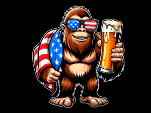 Bigfoot Holding Beer 4th of July T-shirt 93310432 2 Plus Size Shirts