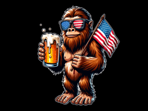 Bigfoot Holding Beer 4th of July T-shirt 93311066 2 Plus Size Shirts