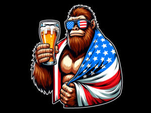 Bigfoot Holding Beer 4th of July T-shirt shirt 93310679 2 Plus Size Shirts