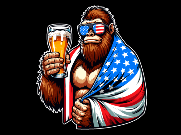 Bigfoot Holding Beer 4th of July T-shirt shirt 93310679 2 Plus Size Shirts