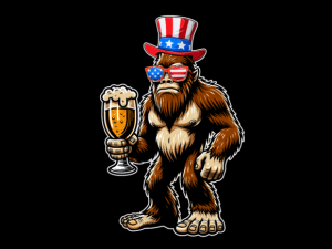 Bigfoot Holding Beer 4th of July T-shirt shirt 93311469 2 Plus Size Shirts