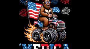 Bigfoot Riding Monster Truck 4th of July T-shirt 93315493 1 Plus Size Shirts