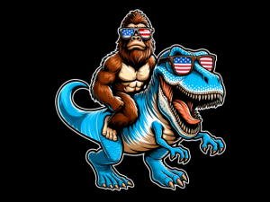 Bigfoot Riding T Rex 4th of July T-shirt 93316556 2 Plus Size Shirts