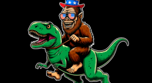 Bigfoot Riding T Rex 4th of July T-shirt 93377870 2 Plus Size Shirts