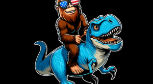 Bigfoot Riding T Rex 4th of July T-shirt 93378037 2 Plus Size Shirts