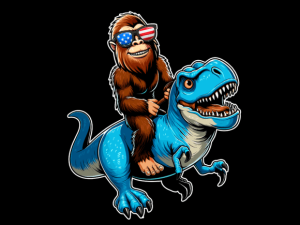 Bigfoot Riding T Rex 4th of July T-shirt 93378037 2 Plus Size Shirts