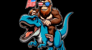 Bigfoot Riding T Rex 4th of July T-shirt 93379783 2 Plus Size Shirts