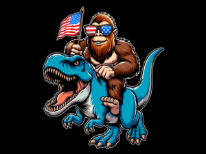 Bigfoot Riding T Rex 4th of July T-shirt 93379783 2 Plus Size Shirts