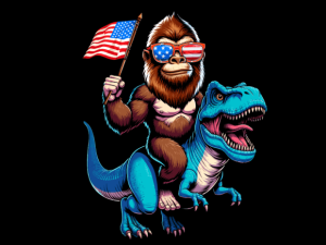 Bigfoot Riding T Rex 4th of July T-shirt 93380264 2 Plus Size Shirts