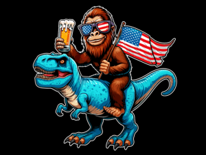 Bigfoot Riding T Rex 4th of July T-shirt 93380493 2 Plus Size Shirts