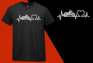 Bike Motorcycle Heartbeat Mens Cool Simple Motorcycle Biker Sportsbike White T-shirt Plus Size Shirts