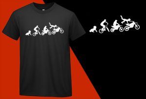 Biker Evolution Mens Cool Simple Motorcycle Biker Sportsbike White T-shirt Plus Size Shirts