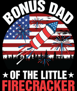 Bonus Dad Of The Little Firecracker 4th July Patriotic Fireworks-99695844 Plus Size Shirts