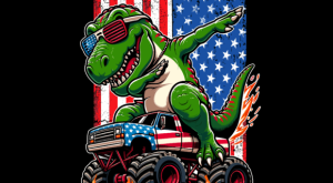 Dabbing T-Rex Riding Firework USA Flag 4th July T-shirt 93907627 1 Plus Size Shirts