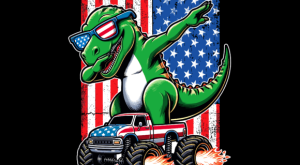 Dabbing T-Rex Riding Firework USA Flag 4th July T-shirt 93907756 1 Plus Size Shirts