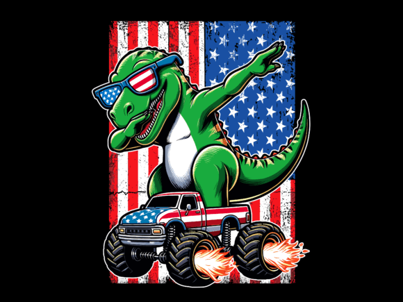 Dabbing T-Rex Riding Firework USA Flag 4th July T-shirt 93907756 1 Plus Size Shirts