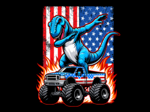 Dabbing T-Rex Riding Firework USA Flag 4th July T-shirt 93908140 1 Plus Size Shirts