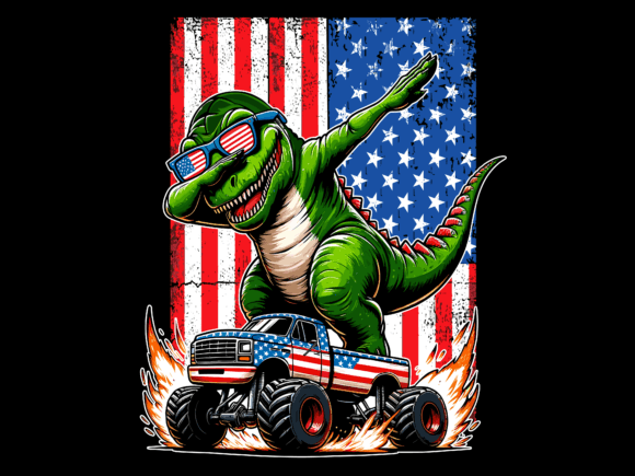 Dabbing T-Rex Riding Firework USA Flag 4th July T-shirt 93908884 1 Plus Size Shirts