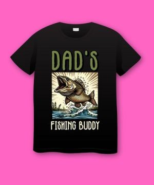 Dads Fishing Buddy Fishin T-shirt for Fathers Day Plus Size Shirts