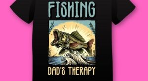 Fishing Dad’s Therapy Funny T-shirt for Fathers Day Plus Size Shirts
