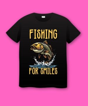 Fishing for Smiles Fishin T-shirt for Fathers Day Plus Size Shirts