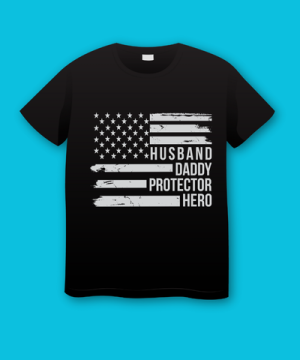 Husband Daddy Protector Hero Fathers Day Plus Size Shirts