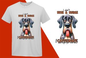 I don’t Rise & Shine I Caffeinate Hope for the best, Funny Dogs Sarcastic Black T-shirt Mockup Plus Size Shirts