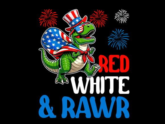 Red White And Rawr Firework USA T-shirt 93913593 1 Plus Size Shirts