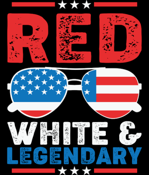 Red White Legendary Papa Father 4th July Patriotic Sunglasses-99695439 Plus Size Shirts