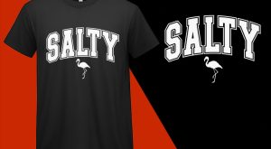 Salty Flamingo Shirt, Beach Tee, Summer Tees Oversized, Beach Lover Gifted, Summer Giftful, Beach Bridal Gifts, Summer White Tee-Shirt Plus Size Shirts