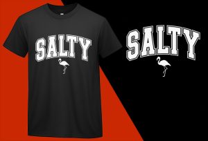 Salty Flamingo Shirt, Beach Tee, Summer Tees Oversized, Beach Lover Gifted, Summer Giftful, Beach Bridal Gifts, Summer White Tee-Shirt Plus Size Shirts