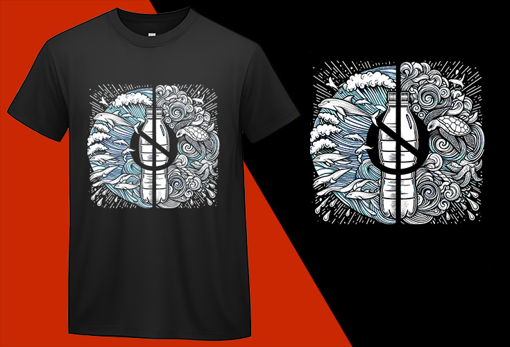 Say No Plastic Eco Friendly Graphic Design Save Planet Earth Awareness (7) T-shirt Plus Size Shirts