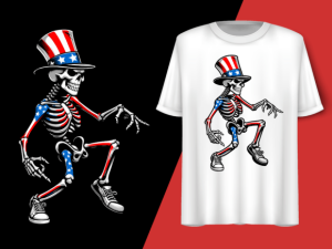 Skeleton 4th of July T-shirt Design 92519530 1 Plus Size Shirts