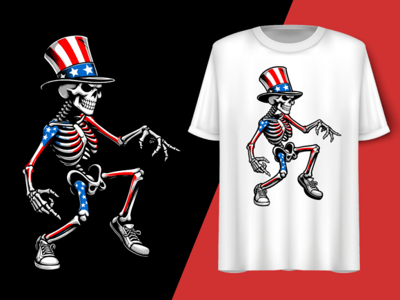 Skeleton 4th of July T-shirt Design 92519530 1 Plus Size Shirts