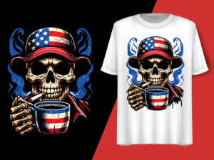 Skeleton Holding Cigarette and Beer T-shirt 92627076 1 Plus Size Shirts