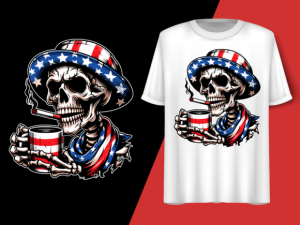 Skeleton Holding Cigarette and Beer T-shirt 92627772 1 Plus Size Shirts