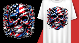Skull American Flag 4th of July T-shirt 92690148 1 Plus Size Shirts