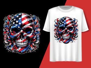 Skull American Flag 4th of July T-shirt 92690148 1 Plus Size Shirts