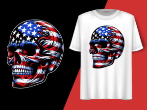 Skull American Flag 4th of July T-shirt 92690502 1 Plus Size Shirts