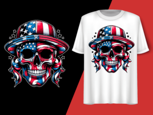Skull American Flag 4th of July T-shirt 92691283 1 Plus Size Shirts