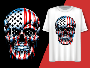 Skull American Flag 4th of July T-shirt 92711766 1 Plus Size Shirts