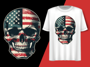 Skull American Flag 4th of July T-shirt 92712284 1 Plus Size Shirts