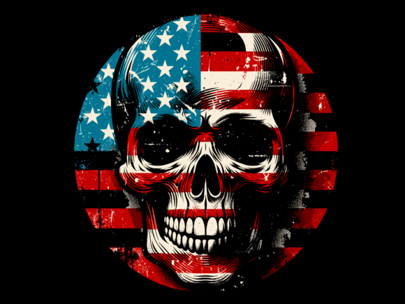 Skull American Flag 4th of July T-shirt 92713378 1 Plus Size Shirts