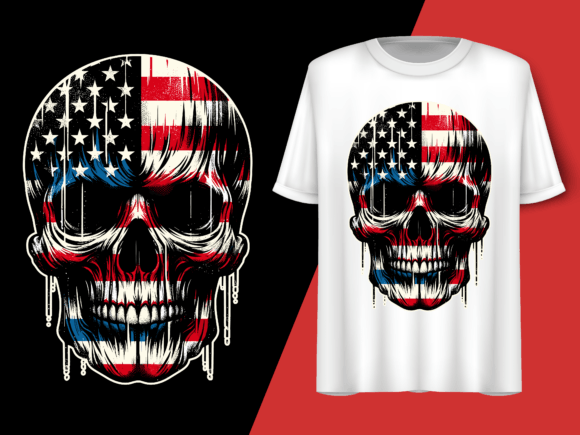 Skull American Flag 4th of July T-shirt 92713977 1 Plus Size Shirts