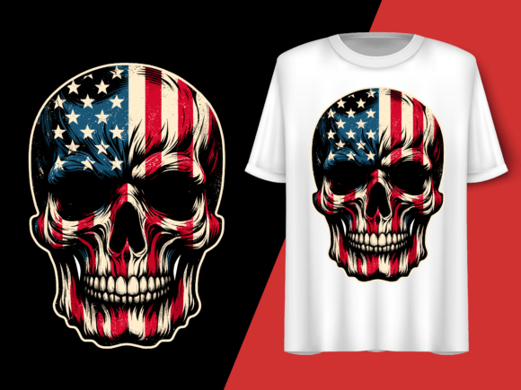 Skull American Flag 4th of July T-shirt 92714272 1 Plus Size Shirts